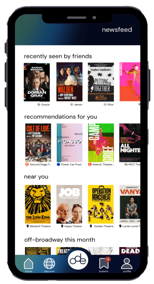 ode app preview - newsfeed
